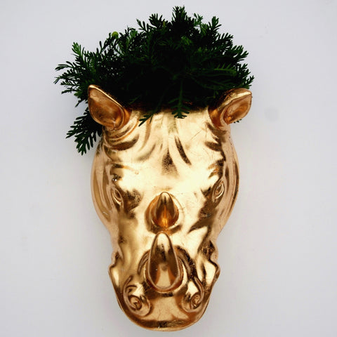 Golden Rhino Wall Planter