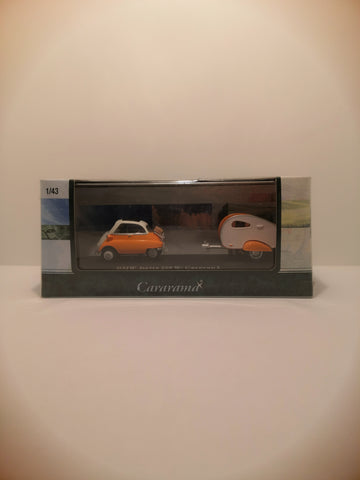 Vintage 1960 Cararama 1/43 BMW Isetta 250 w/ Caravan I Sealed