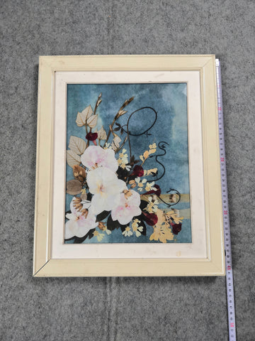 Flower and Dried Leaves Oshibana/Oil Painting