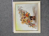 Flowers on a Vase Oshibana Oil Painting