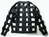 Worufu Harudu Versatile Caged Stylish Leather Jacket