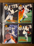 Explore BBM Yomiuri Giants trading cards with standout players like Koji Uehara and Domingo Martinez. Bold action shots and vivid designs for Japanese baseball enthusiasts.