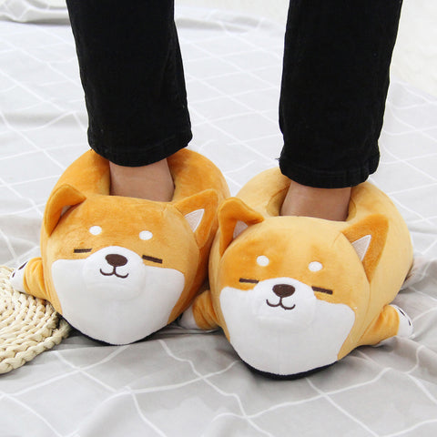 Shiba Inu Dog Indoor Fluffy Slippers