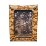 Back view of the Full Metal Panic! DVD limited edition box displaying a Melissa Mao character figure inside a clear plastic window, housed in a desert camouflage–patterned package with Japanese text and official Full Metal Panic! branding.