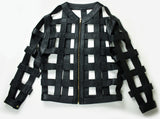 Worufu Harudu Versatile Caged Stylish Leather Jacket