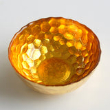 Amber and Gold Bowl with Hive Design