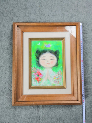 Japanese Lady on the Flower Field - Oil Painting with Ukiyo-e