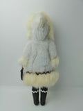 Carlson Dolls Inuit Eskimo Doll on White Coat