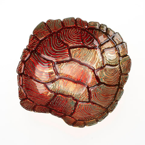 RED AND GOLD TURTLE SHELL BOWL